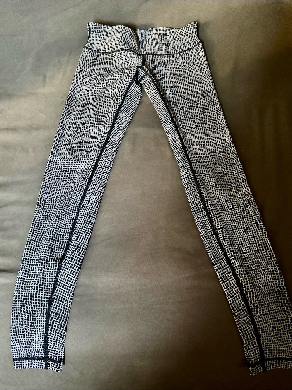 Lululemon tights. Black & White Grid Leggings